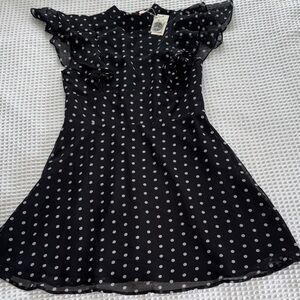 re:named Black and White Polka Dot Chiffon Women’s Dress NWT L